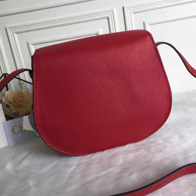 Chloe original calfskin crossbody saddle bag in Red