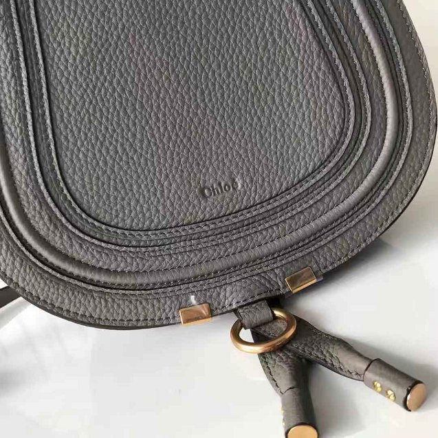 Chloe original calfskin crossbody saddle bag in Gray