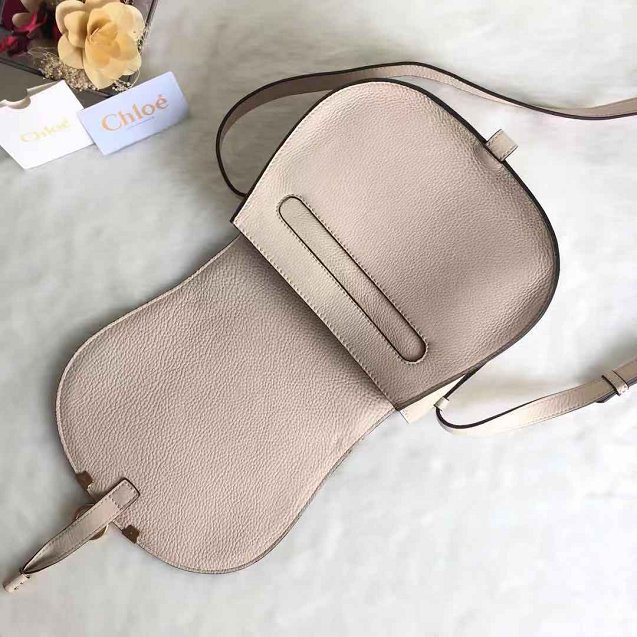 Chloe original calfskin crossbody saddle bag in Beige