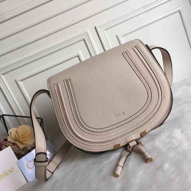 Chloe original calfskin crossbody saddle bag in Beige