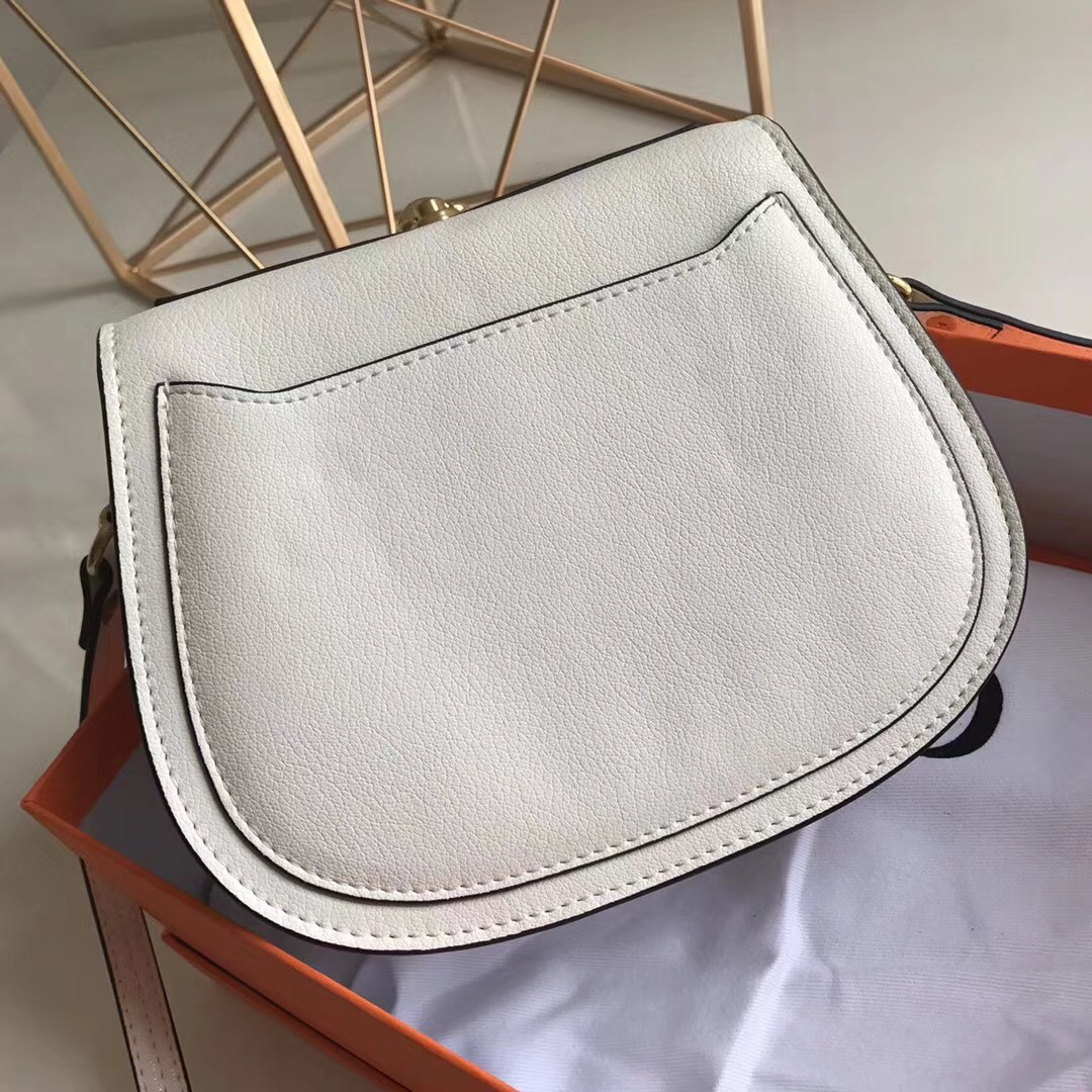 Chloe Medium Nile Bracelet Leather Crossbody Bag in White