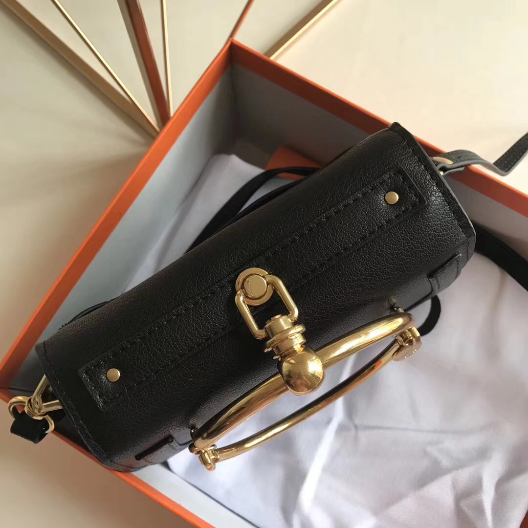 Chloe Medium Nile Bracelet Leather Crossbody Bag in Black