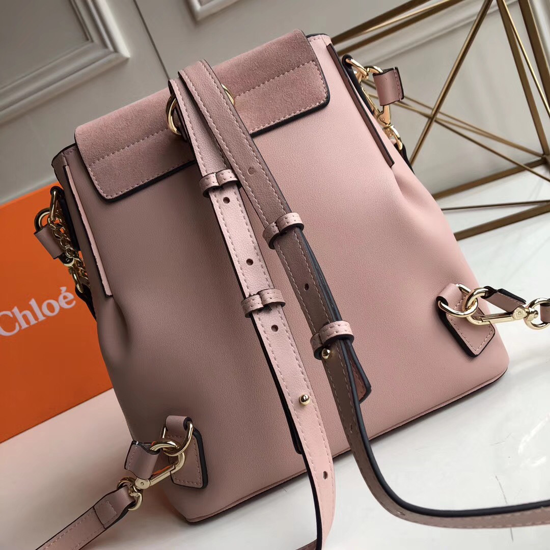 Chloe Faye Calfskin Large Backpack in Pink