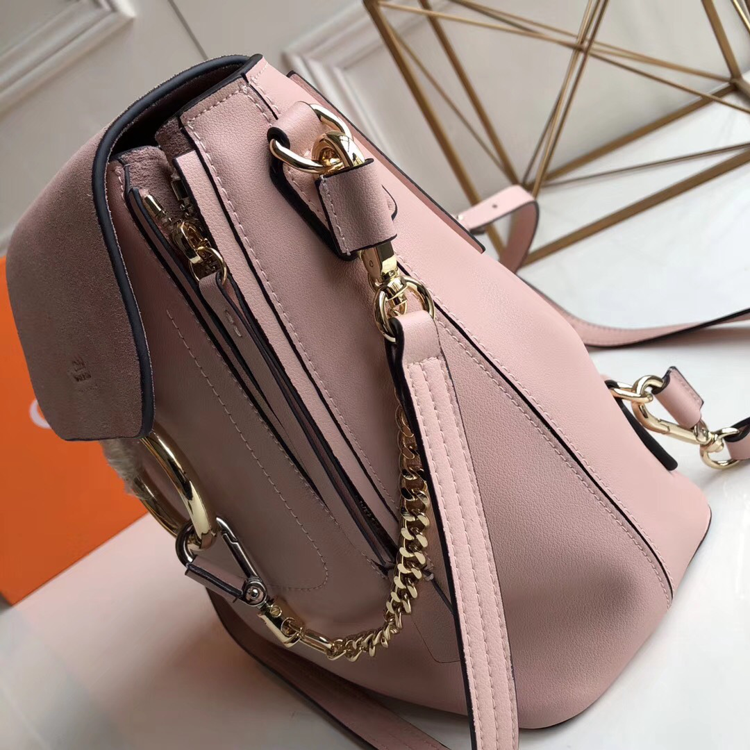 Chloe Faye Calfskin Large Backpack in Pink