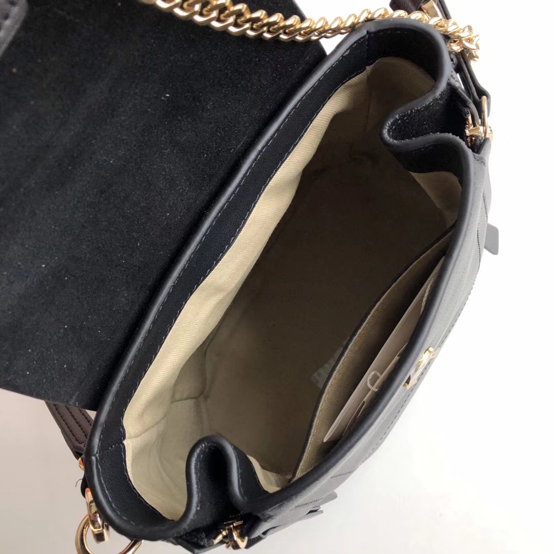 Chloe Faye Calfskin Large Backpack in Black