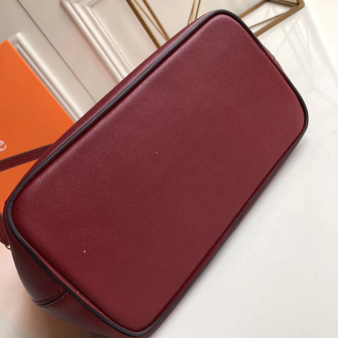 Chloe Faye Calfskin Large Backpack in Wine Red