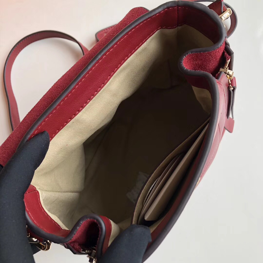 Chloe Faye Calfskin Large Backpack in Wine Red