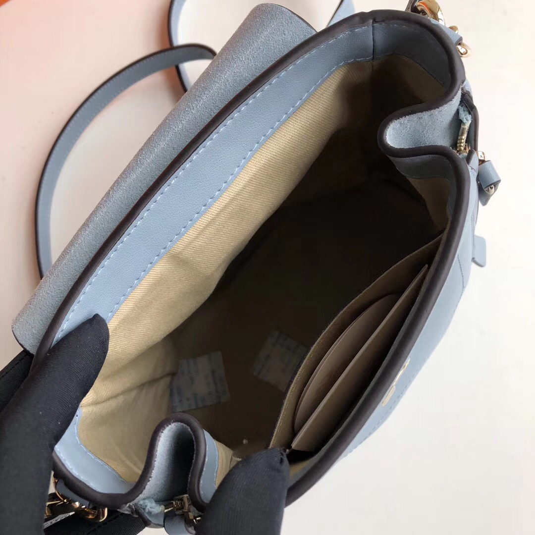Chloe Faye Calfskin Large Backpack in Light Blue