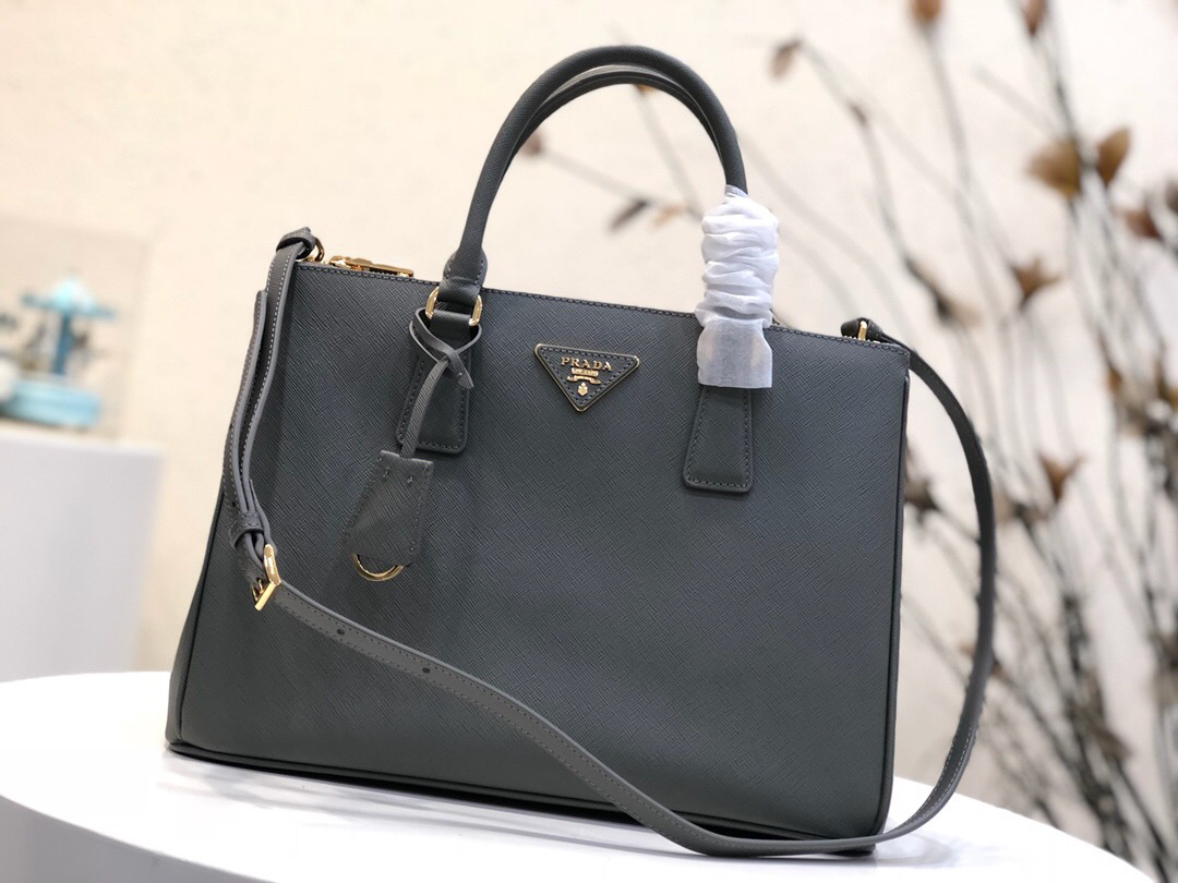 Pra*a Galleria Saffiano Leather Bag in Gray