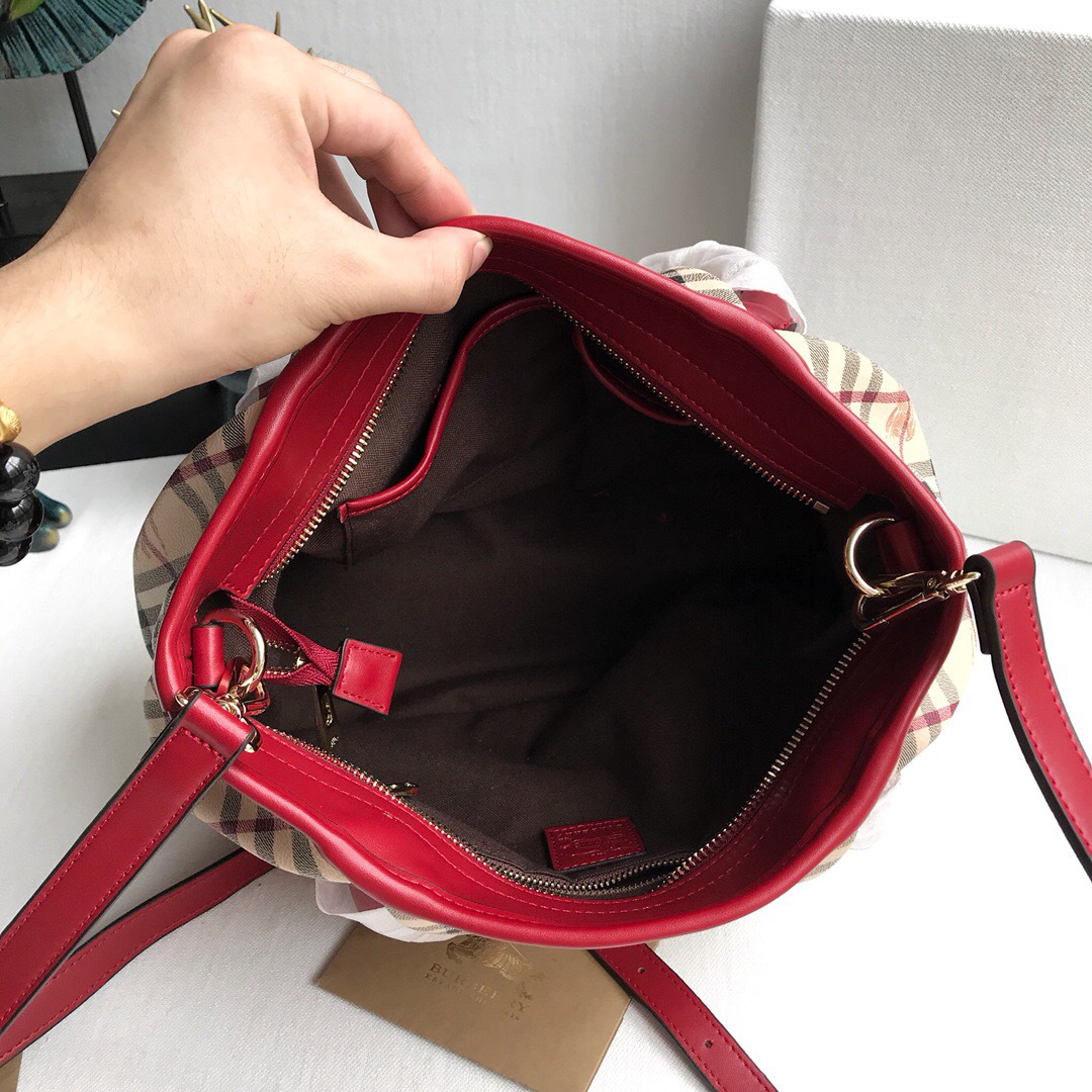Bv*b*rry Original Check Tote Handbag in Red