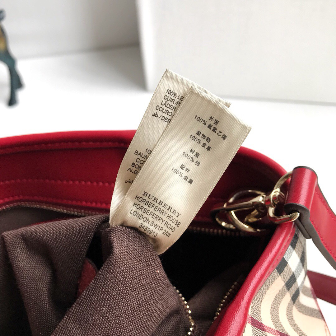 Bv*b*rry Original Check Tote Handbag in Red