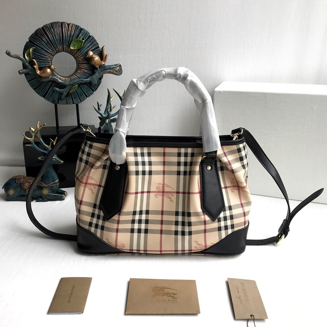 Bv*b*rry Original Check Tote Handbag in Black