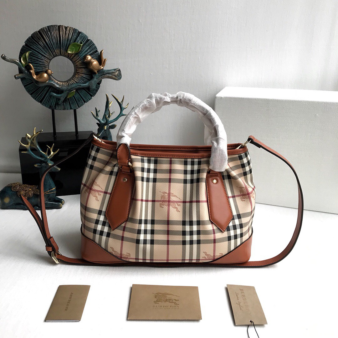 Bv*b*rry Original Check Tote Handbag in Brown