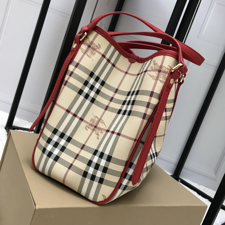 Bv*b*rry Original Check Tote Handbag with Red