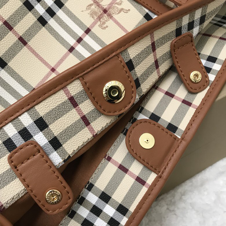 Bv*b*rry Original Check Tote Handbag with Khaki