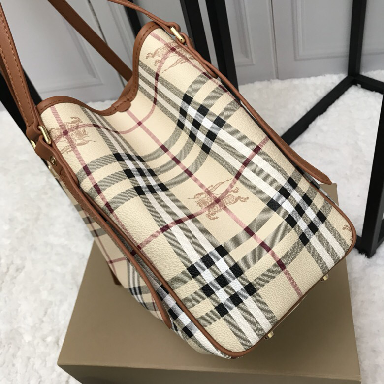 Bv*b*rry Original Check Tote Handbag with Khaki