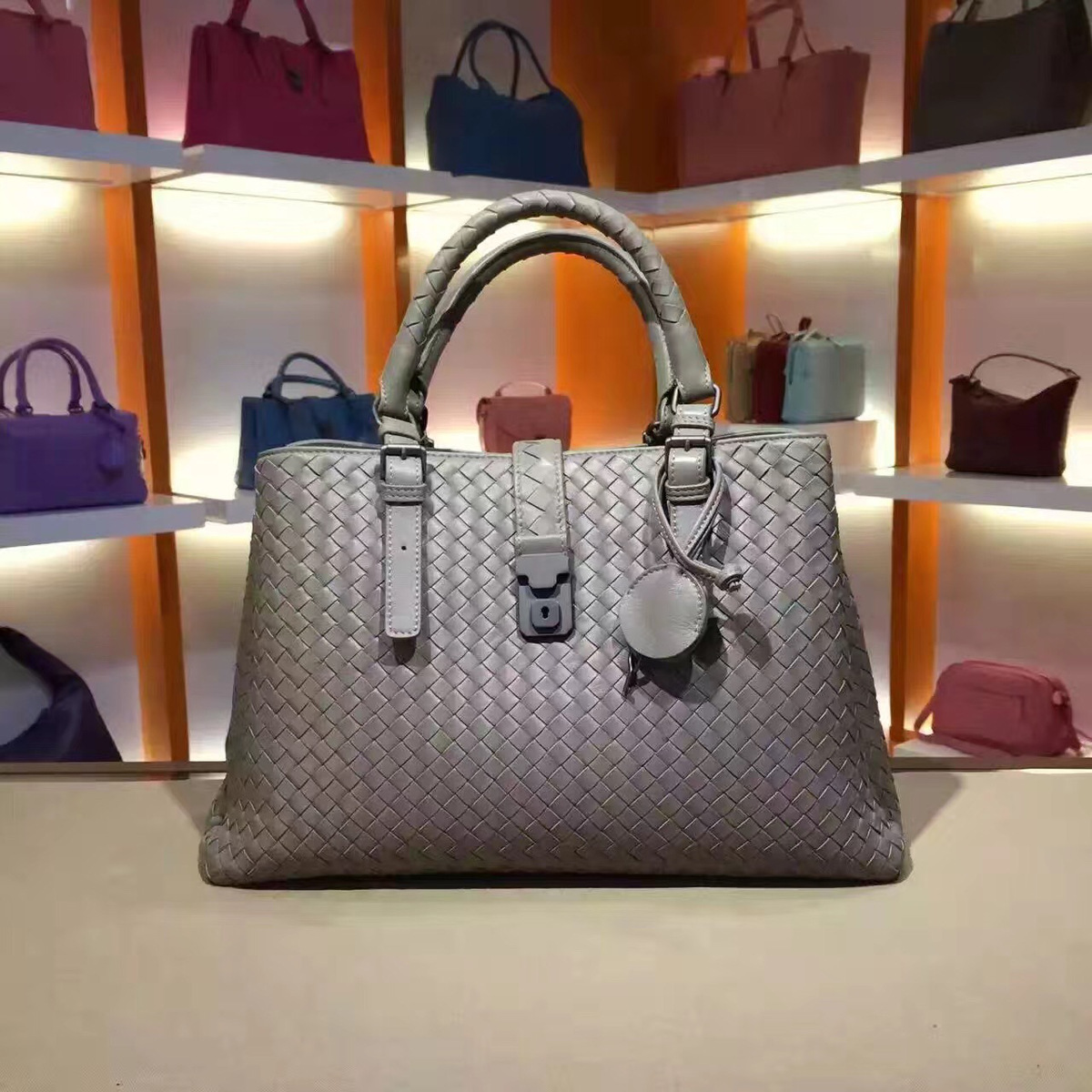B0tt*ga Ven*ta Gray Handbag 7453