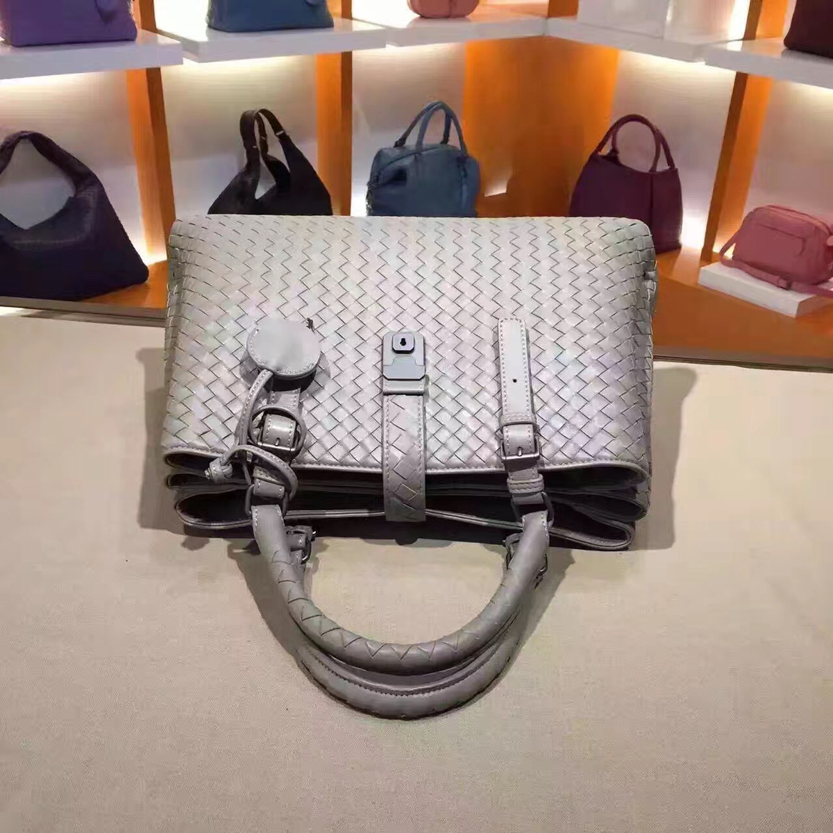 B0tt*ga Ven*ta Gray Handbag 7453