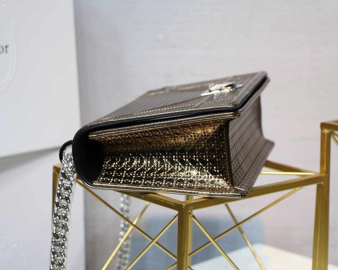 D10r D10rama Cannage Calfskin Bag in Bronze