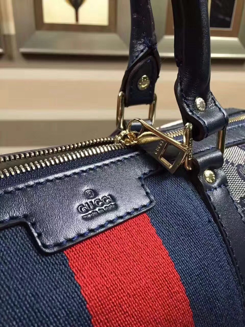 Gvc*1 Webby Speedy Canvas Cross Body Bag in Blue