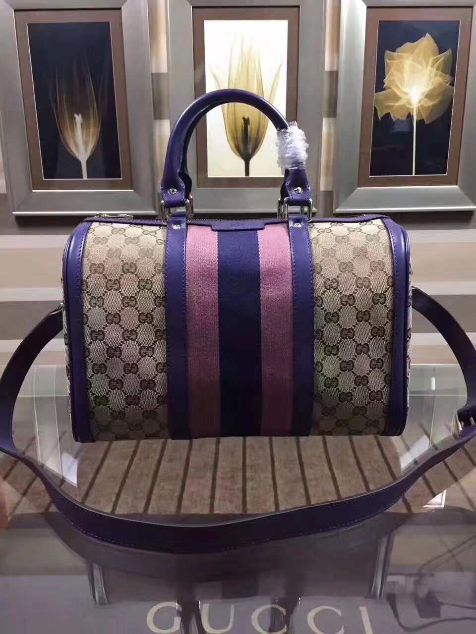 Gvc*1 Webby Speedy Canvas Cross Body Bag in Purple