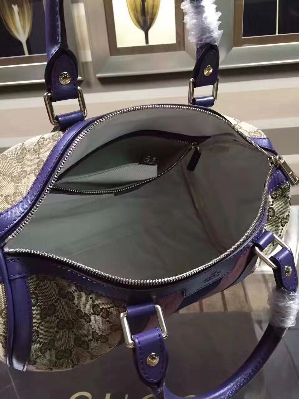 Gvc*1 Webby Speedy Canvas Cross Body Bag in Purple