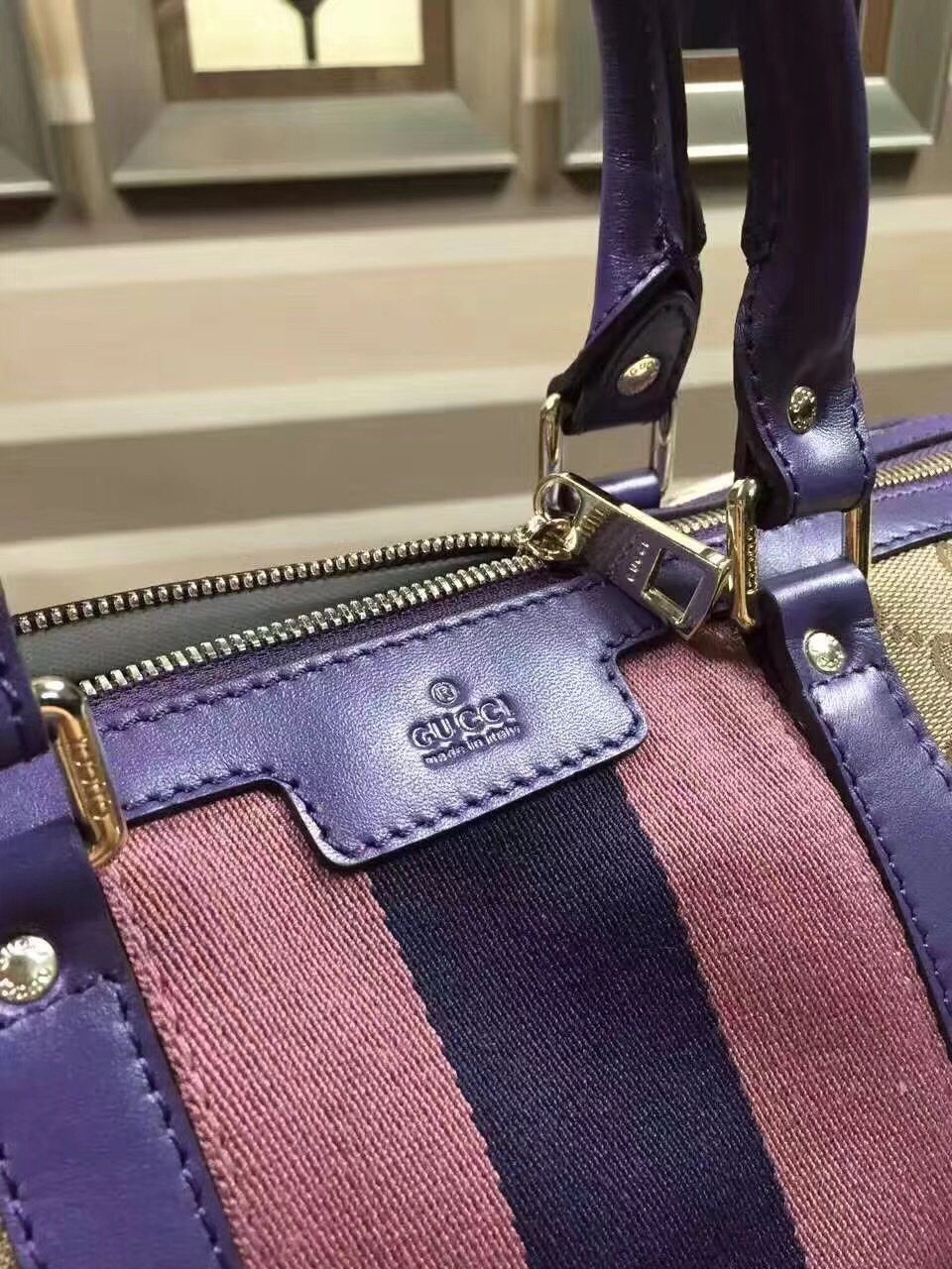 Gvc*1 Webby Speedy Canvas Cross Body Bag in Purple