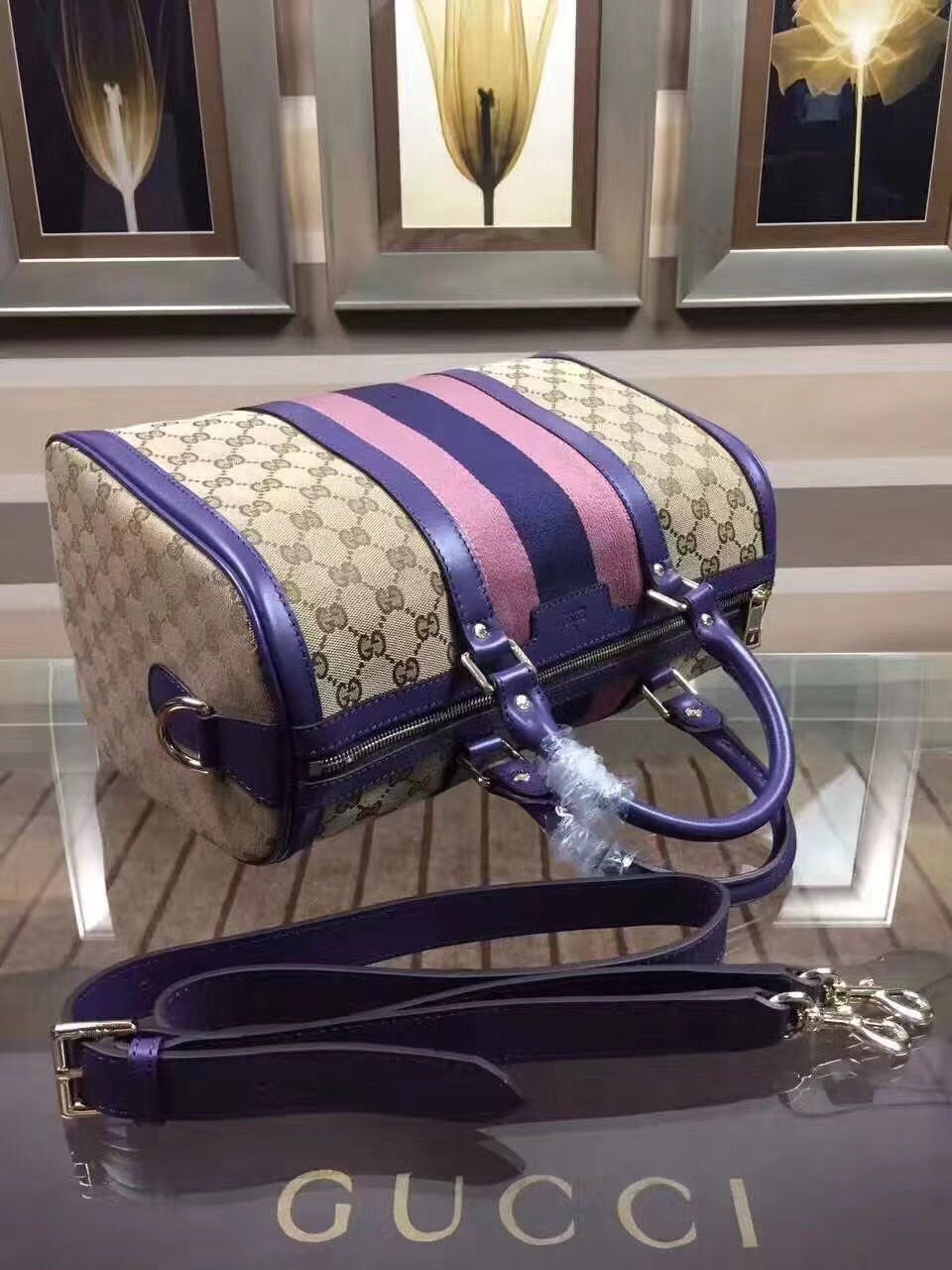 Gvc*1 Webby Speedy Canvas Cross Body Bag in Purple