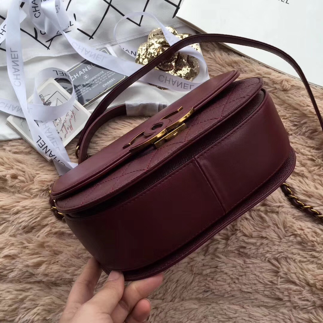 Ch**el Original Leather Bag in Wine Red