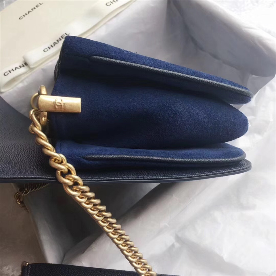 Ch**el Calfskin Flap Bag A57560 Blue