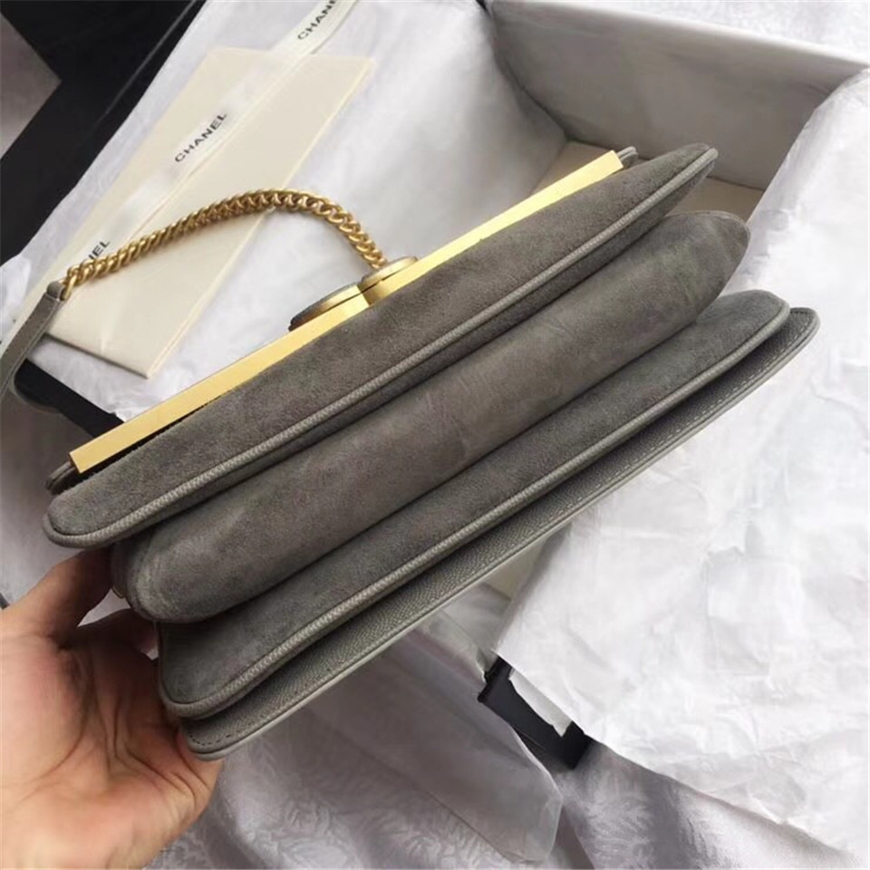 Ch**el Calfskin Flap Bag A57560 Gray