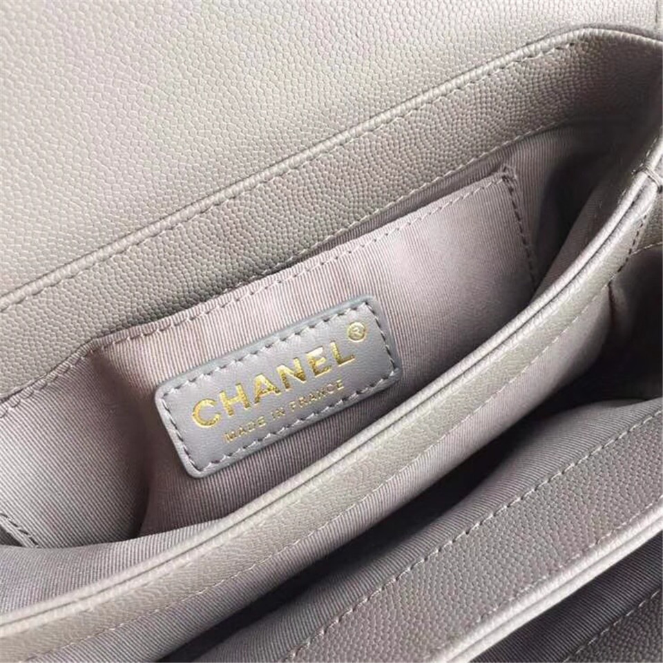 Ch**el Calfskin Flap Bag A57560 Gray