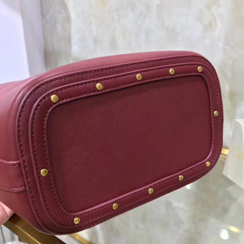 Chloe mini roy bucket bag in Wine Red