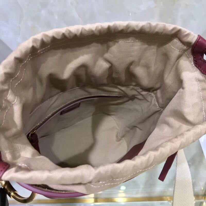 Chloe mini roy bucket bag in Wine Red