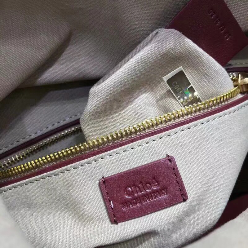 Chloe mini roy bucket bag in Wine Red