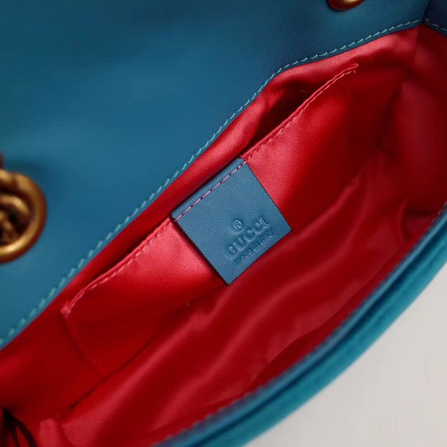 Gvc*1 Marmont velvet small shoulder bag in Blue