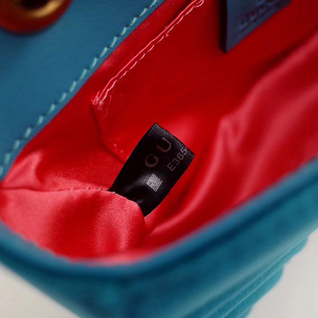 Gvc*1 Marmont velvet small shoulder bag in Blue