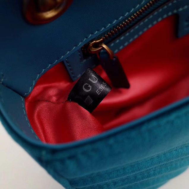 Gvc*1 Marmont velvet Medium shoulder bag in Blue