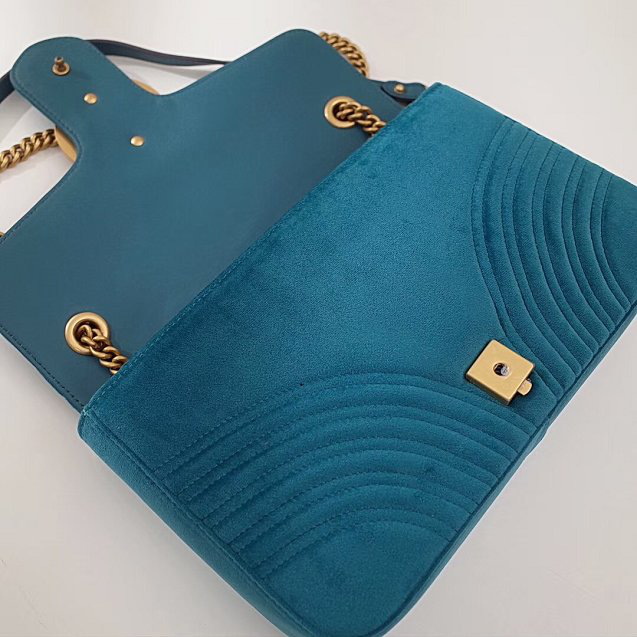 Gvc*1 Marmont velvet Large shoulder bag in Blue