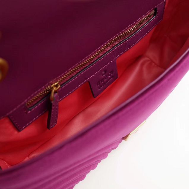 Gvc*1 Marmont velvet Medium shoulder bag in Dark Purple