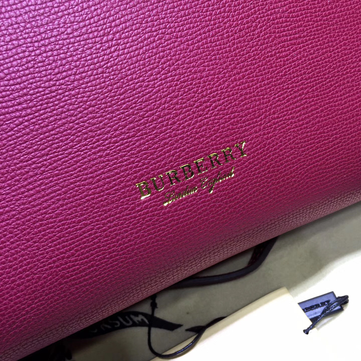Bv*b*rry Classic Leather Tote Bag with Burgundy