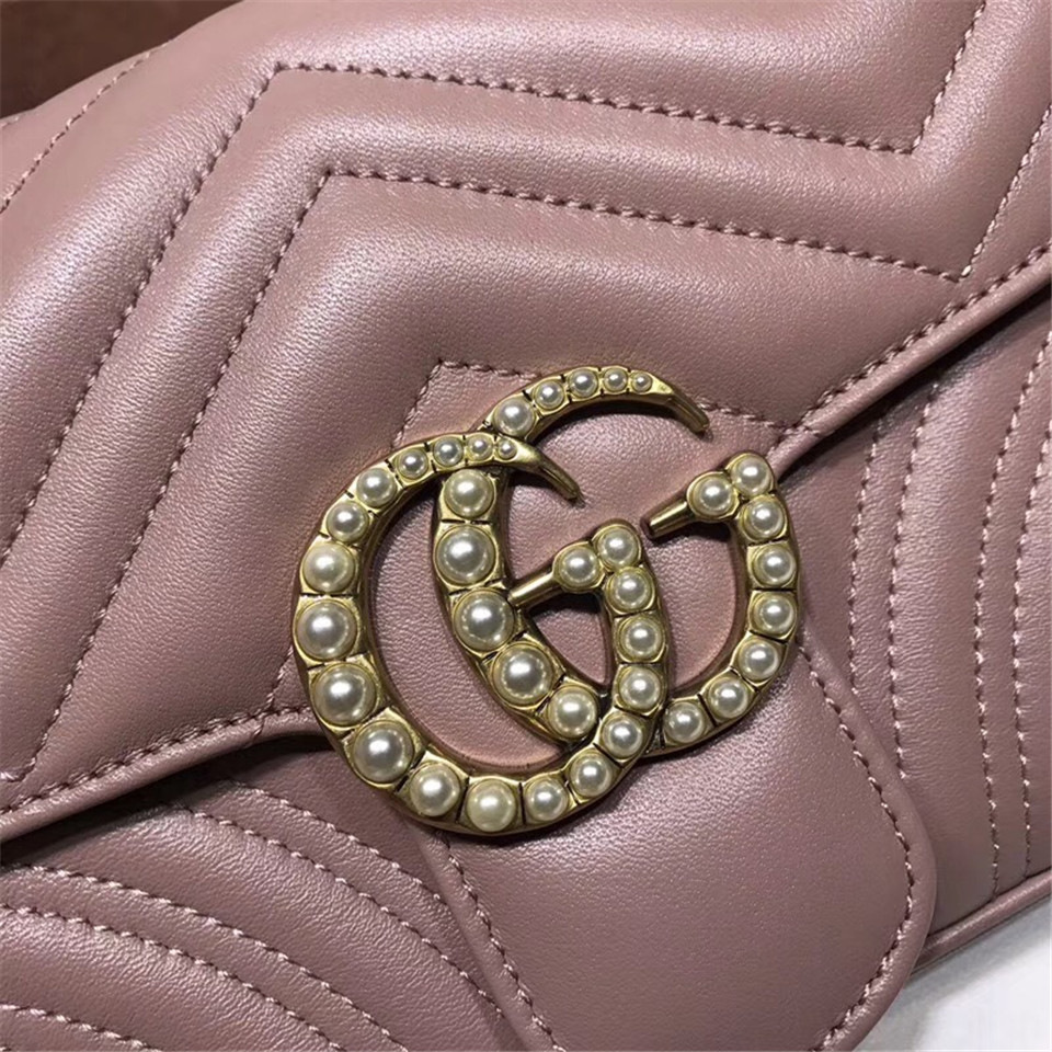 Gvc*1 Pearly Marmont Flap Belt Bag Leather pink 476809