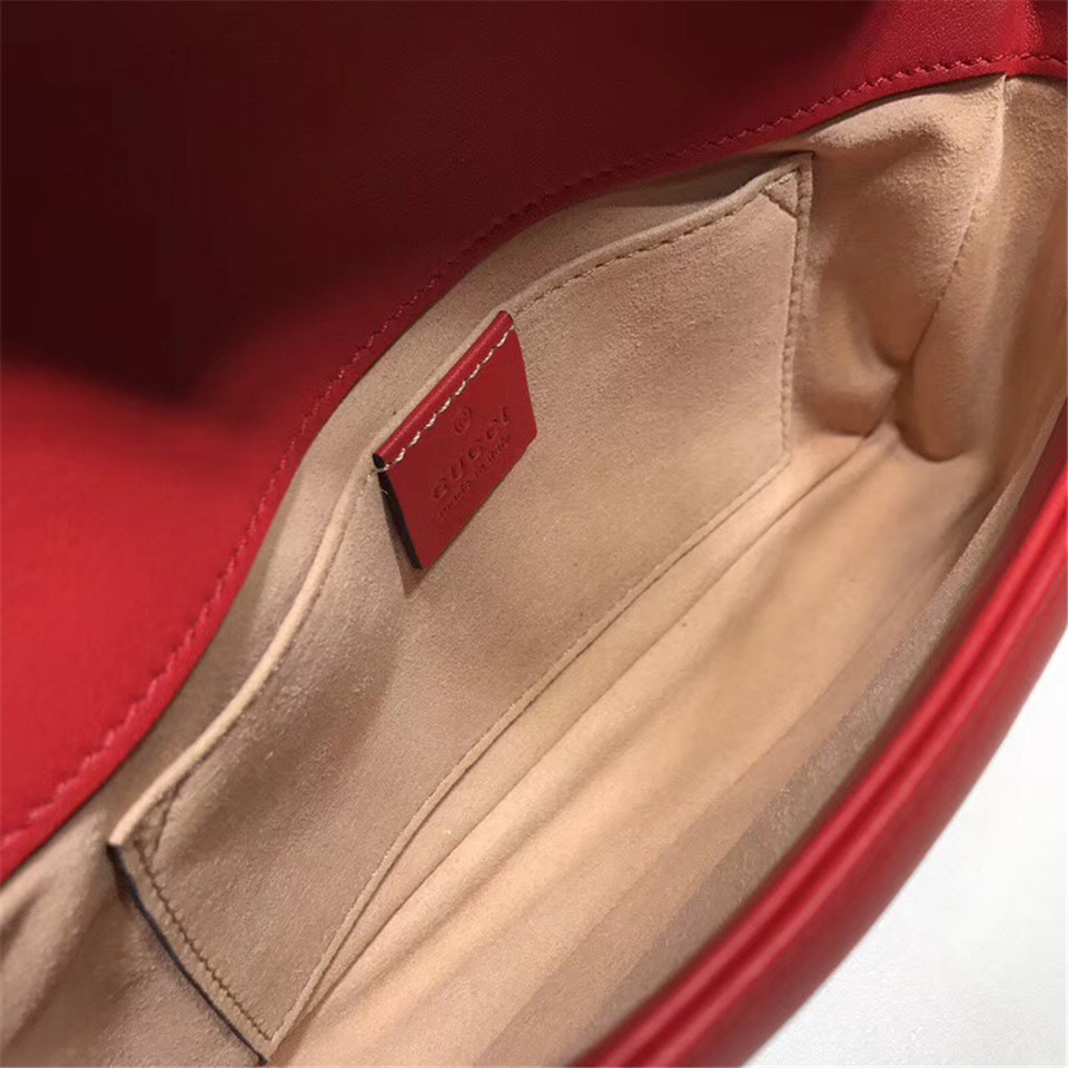 Gvc*1 Pearly Marmont Flap Belt Bag Leather Red 476809