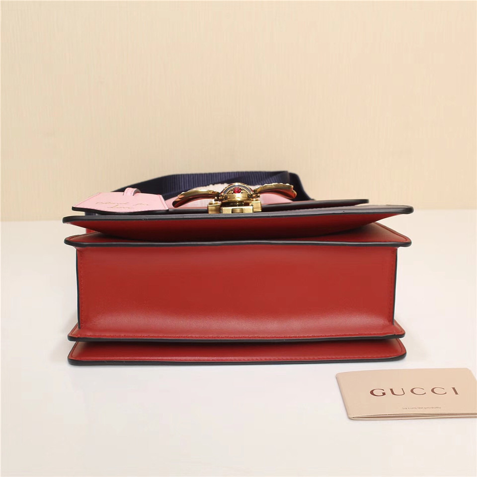 Gvc*1 Queen Margaret Calfskin Handle Bag In Red Blue 476541