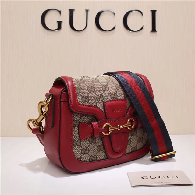 Gvc*1 Original Canvas Calfskin Shoulder Bag Red 384821