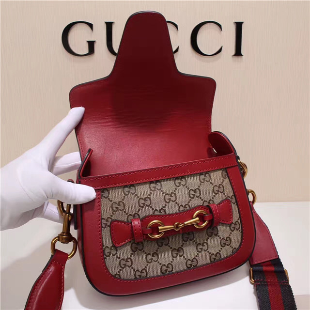 Gvc*1 Original Canvas Calfskin Shoulder Bag Red 384821