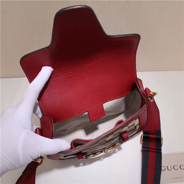Gvc*1 Original Canvas Calfskin Shoulder Bag Red 384821