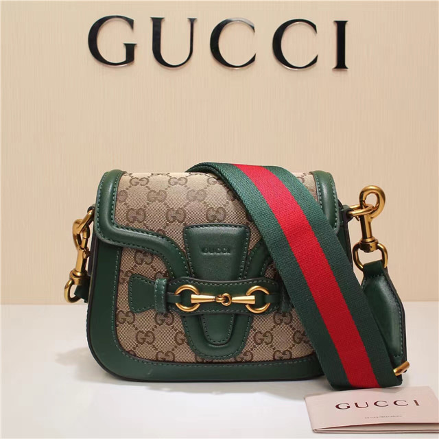 Gvc*1 Original Canvas Calfskin Shoulder Bag Green 384821