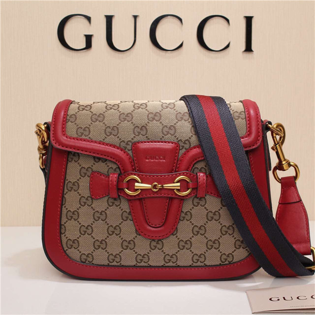 Gvc*1 Original Canvas Calfskin Large Shoulder Bag Red