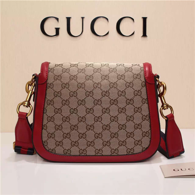 Gvc*1 Original Canvas Calfskin Large Shoulder Bag Red